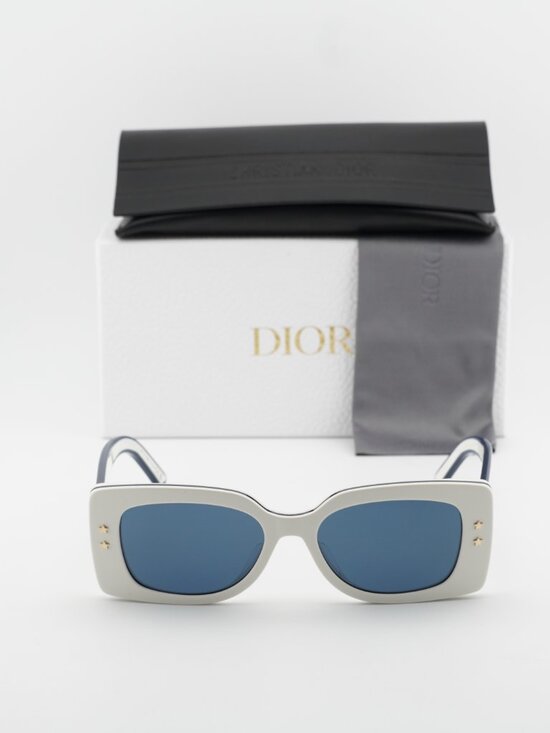Dior DIORPACIFIC S1U 95B0 Rectangle Sunglasses – Ivory / Blue main image 10